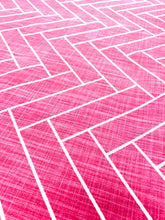 Load image into Gallery viewer, 58" Wide Hot Pink White Geometric Trellis Linen Drapery Upholstery Fabric STA 3308