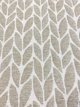 Load image into Gallery viewer, 1.75 Yds Carnegie Petal Designer Water &amp; Stain Resistant Beige Cream Botanical MCM Mid Century Modern Upholstery Fabric WHS 3421