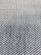 Load image into Gallery viewer, Designer Blue Charcoal Black Herringbone MCM Mid Century Modern Upholstery Drapery Fabric WHS 3294