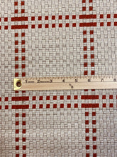 Load image into Gallery viewer, 1.8 Yard Designer Water &amp; Stain Resistant Beige Rusty Red Woven Check Upholstery Fabric WHS 3227