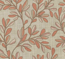 Load image into Gallery viewer, Ecru Beige Coral Botanical Floral Embroidered Drapery Fabric FB