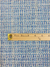 Load image into Gallery viewer, Brunschwig &amp; Fils Gambier Marine Italian Blue Teal White Tweed Upholstery Fabric WHS 3412