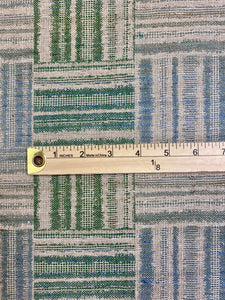 1.25 Yard Michael Smith Asera Green Blue Beige Wool Check Linen Geometric Water Resistant Upholstery Fabric WHS 3480