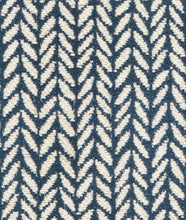 Load image into Gallery viewer, Navy Blue White Geometric Stripe Upholstery Fabric FB