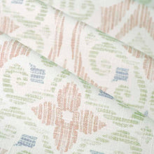 Load image into Gallery viewer, Blush Teal Green Cream Cotton Medallion Upholstery Drapery Fabric FB