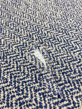 Load image into Gallery viewer, 1.8 Yard Designer MCM Mid Century Modern Navy Blue Grey Herringbone Upholstery Fabric WHS 3093