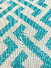 Load image into Gallery viewer, Designer Water &amp; Stain Resistant Turquoise Blue Geometric Indoor Outdoor Upholstery Fabric WHS 3487