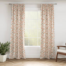 Load image into Gallery viewer, Stain Resistant Sage Green Cream Coral Brown Floral Upholstery Drapery Fabric CF