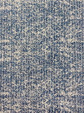 Load image into Gallery viewer, Designer Navy Blue Grey Water &amp; Stain Resistant Abstract Tweed Upholstery Fabric STA 3695
