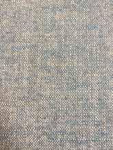 Load image into Gallery viewer, Designer Wool Water &amp; Stain Resistant Teal Blue Cream Grey MCM Mid Century Modern Tweed Upholstery Fabric WHS 3969