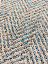 Load image into Gallery viewer, Designer Teal Grey Herringbone Tweed MCM Mid Century Modern Upholstery Fabric WHS 4222