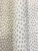 Load image into Gallery viewer, Perennials Elements White Sands Off White Taupe Reversible Animal Pattern Cheetah Water Resistant Upholstery Drapery Fabric STA 3397