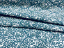 Load image into Gallery viewer, Nomi Cowry Shell Cerulean Blue Cream Performance Indoor Outdoor Abstract Geometric Upholstery Drapery Fabric