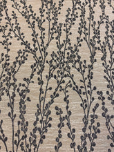 Load image into Gallery viewer, Designer Charcoal Grey Beige Botanical Floral Upholstery Fabric STA 3751