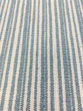 Load image into Gallery viewer, Designer Cream Blue Nautical Woven Stripe Water &amp; Stain Resistant Upholstery Fabric WHS 3636