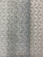 Load image into Gallery viewer, Designer Reversible Linen Blend Aqua Blue Chevron Stripe Upholstery Fabric WHS 3840
