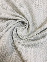 Load image into Gallery viewer, 1.25 Yard Pollack Vancouver Snowtracks Silver Grey Herringbone Upholstery Drapery Fabric WHS 3951