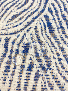 Schumacher Strata Indoor Outdoor Navy Blue Cream Animal Pattern Water & Stain Resistant Upholstery Fabric STA 3564