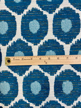 Load image into Gallery viewer, Burch Fabrics Nanotex Teal Blue Aqua Ikat Chenille Water &amp; Stain Resistant Upholstery Fabric STA 3291