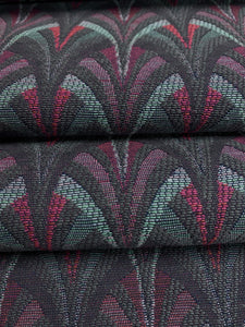 Cotton Purple Aqua Blue Red Art Deco Geometric Water & Stain Resistant Upholstery Fabric WHS 3975