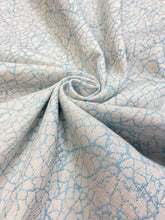 Load image into Gallery viewer, 1.5 Yard Reversible Water &amp; Stain Resistant Indoor Outdoor Cream Aqua Blue Abstract Upholstery Drapery Fabric WHS 3685