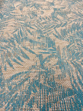 Load image into Gallery viewer, Designer Woven Turquoise Taupe Grey Botanical Tropical Upholstery Fabric WHS 3059