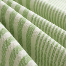 Load image into Gallery viewer, Linen Cotton Green Cream Nautical Stripe Upholstery Drapery Fabric FB