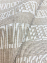 Load image into Gallery viewer, 1.3 Yard Reversible Scalamandre Lark Stripe Sand Dollar Cotton Beige Cream Geometric Performance Upholstery Fabric WHS 3556