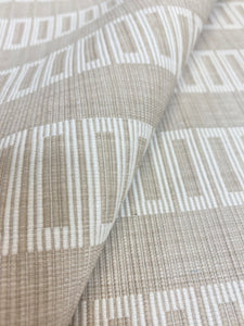 1.3 Yard Reversible Scalamandre Lark Stripe Sand Dollar Cotton Beige Cream Geometric Performance Upholstery Fabric WHS 3556