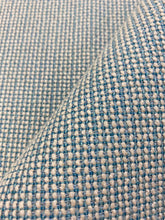 Load image into Gallery viewer, Sunbrella Heritage Water &amp; Stain Resistant Aqua Blue Cream Tweed Upholstery Fabric WHS 3724