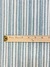 Load image into Gallery viewer, Designer Cream Blue Nautical Woven Stripe Water &amp; Stain Resistant Upholstery Fabric WHS 3636