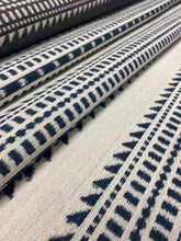 Load image into Gallery viewer, 1.3 Yard of Water &amp; Stain Resistant Indoor Outdoor Charcoal Beige Stripe Ikat Upholstery Fabric WHS 3124