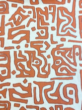 Load image into Gallery viewer, Robert Allen Kasai Cloth Henna African Abstract Rusty Brown Ivory Upholstery Fabric STA 3708