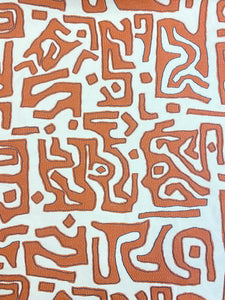 Robert Allen Kasai Cloth Henna African Abstract Rusty Brown Ivory Upholstery Fabric STA 3708