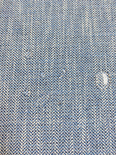 Load image into Gallery viewer, 1.5 Yard Designer Water &amp; Stain Resistant Navy Blue White Herringbone Geometric MCM Mid Century Modern Upholstery Fabric WHS 3792