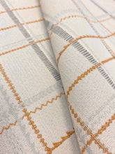 Load image into Gallery viewer, Burch Fabric 1011387 Newsprint Crypton Beige Grey Blue Caramel Plaid Water &amp; Stain Resistant Upholstery Fabric WHS 3842
