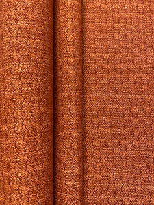 1.75 Yard Designer Burnt Orange Tweed Water & Stain Resistant MCM Mid Century Modern Upholstery Fabric WHS 3970