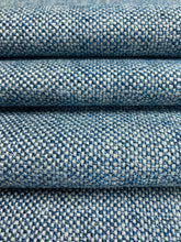 Load image into Gallery viewer, 1.5 Yard Designer Navy Blue Tweed MCM Mid Century Modern Water &amp; Stain Resistant Upholstery Fabric WHS 4114