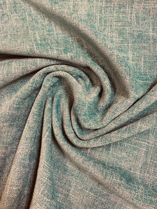 Teal Textured MCM Mid Century Modern Chenille Upholstery Fabric STA 3126