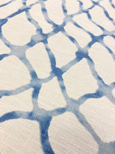 Load image into Gallery viewer, 1.5 Yd Waterpolo Kravet Jeffrey Alan Marks River Blue Cream Linen Abstract Water &amp; Stain Resistant Upholstery Drapery Fabric WHS 3509