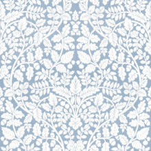 Load image into Gallery viewer, Aqua Blue Cream Cotton Floral Botanical Upholstery Drapery Fabric FB