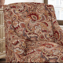 Load image into Gallery viewer, Heavy Duty Red Coral Olive Green Grey Paisley Upholstery Drapery Fabric CF
