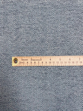 Load image into Gallery viewer, Designer Blue Charcoal Black Herringbone MCM Mid Century Modern Upholstery Drapery Fabric WHS 3294