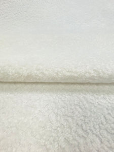 Designer Water & Stain Resistant White Chenille Boucle Upholstery Fabric WHS 3099