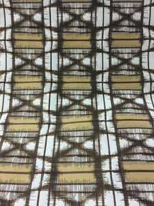 Geometric Brown Beige Water Resistant Performance Upholstery Fabric