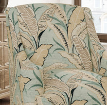 Load image into Gallery viewer, Stain Resistant Seafoam Beige Taupe Black Floral Upholstery Drapery Fabric CF