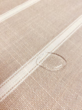 Load image into Gallery viewer, Designer Water &amp; Stain Resistant Cotton Linen Cream Beige Nautical Stripe Upholstery Drapery Fabric WHS 3972