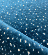 Load image into Gallery viewer, Designer Teal Blue Cream Animal Pattern Cheetah Velvet Upholstery Fabric STA 3927