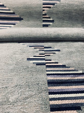Load image into Gallery viewer, Kelly Wreastler Arcade Jade Reversible Green Teal Navy Blue Purple Abstract Chenille Upholstery Fabric STA 3134