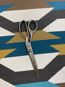 Arc Com Crescendo Caribbean Abstract Geometric Teal Mustard Cream Water & Stain Resistant Upholstery Fabric WHS 3054